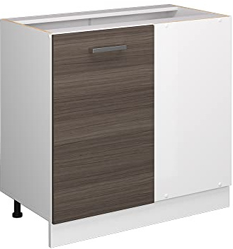 Vicco Eckunterschrank R-Line, Edelgrau, 86 cm