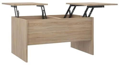 vidaXL Couchtisch Höhenverstellbar Kaffeetisch Beistelltisch Wohnzimmertisch Sofatisch mit Stauraum Sonoma-Eiche 80x50x42,5cm Holzwerkstoff