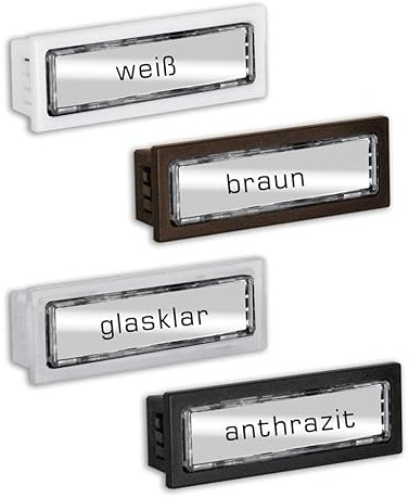 LIRA Namensschild (Außenmaß: 65 x 22mm Einbaumaß: 60,5 x 18mm) Kunststoffschild Klingelanlagen Renz kompatibel