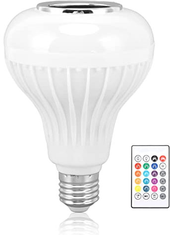 Garosa Bluetooth Smart Bulb, Farbwechsel mit Music Sync RGBW Color E26 Base Fernbedienung Lautsprecher LED-Birne für Schlafzimmer, Zuhause, Party, Weihnachten, Halloween-Dekoration