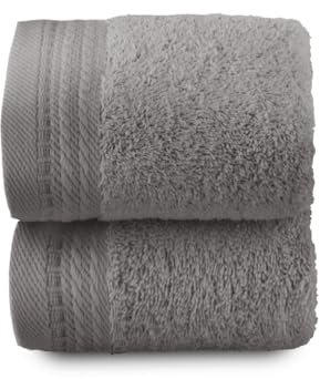 Top Towel – Premium – Große Badetücher – Badezimmerhandtücher – 2 Gesichts- oder Bidethandtücher – 30 x 50 cm – 100 % Baumwolle – 600 Gramm - Grau