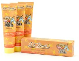 Dr. Bauer's Lovely Friends tandkräm med glittermotiv, många fantastiska smaker, tandkräm för barn och vuxna, hållbar förpackning, 90 ml per tub, FLAMINGO 3-pack (3 x 90 ml)