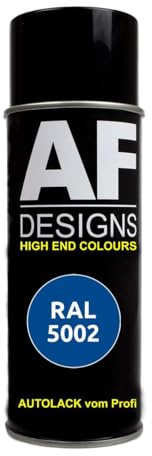 Alex Flittner Designs Spraydose RAL5002 ULTRAMARINBLAU Spraydose seidenmatt | RAL Spraydose in 400 ml. Exaktes Farbergebniss nach RAL Norm. Leuchte Farben, Sehr schnelle Trockung und extrem lange