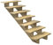 Escalera Exterior de Madera - 7 Peldaños - Ancho = 80 cm - Peldaños Cortables - Sin Contrahuellas - Pino del Norte - Tratado en Autoclave