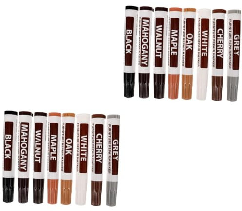 OSALADI 16pcs Furniture Repair Kit Touch-up Pen for Wood Stain Colors Scratch Remover
