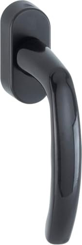 Poignée de fenêtre noire avec ouverture 90 degrés droite - Poignée de porte de fenêtre droite - Poignée de cadre noir