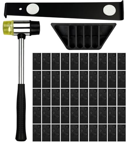 WAIZHIUA Laminate Flooring Kit - 50 Floor Spacers, Tapping Block, Pull Bar & Non-Slip Mallet for Vinyl Hardwood Floors (7mm-15mm Thickness), Professional & DIY Floor Fitting Tools