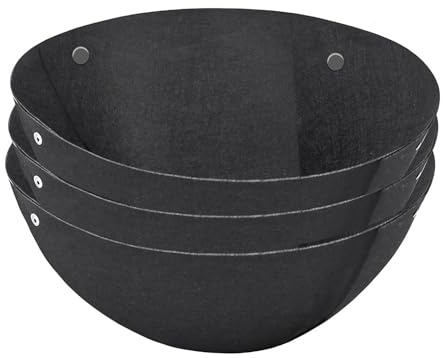 Hopbucan 3PCS Hanging Flower Basket Liners Kit Fabric Hanging Plant Liners Kit Round Planter Liners Non-Woven Black Felt Liners 16Inch