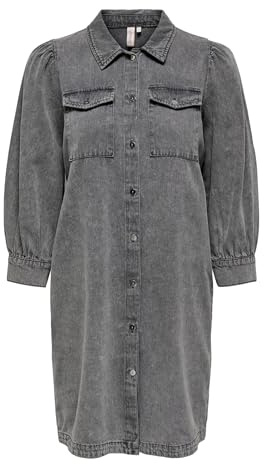 ONLY Onlfelica DNM Dress Noos Robe Chemisier, Medium Grey Denim, L Femmes