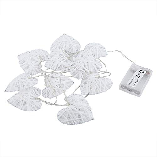 MUNEFE Rattan Heart Shape Fairy Lights, Heart Fairy String Rattan Light, 10 LED Romantic Hearts Shaped Rattans for Home Party Decor Lamp