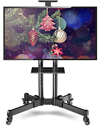 Meuble TV pivotant universel pour téléviseurs 32 70 Hauteur réglable Meuble d'angle robuste pour téléviseurs Plasma/LCD/LED/OLED Noir Beauty