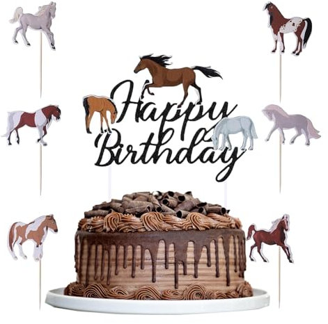 25 Stück Pferd Tortendeko,Pferd Cake Topper,Pferd Cupcake Topper,Pferd Kuchen Deko Geburtstag,Pferd Cake Birthday Party Decoration,Geeignet für geburtstage