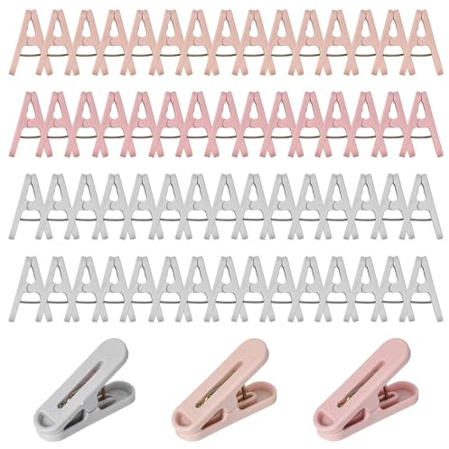 60 Piezas Pinzas para La Ropa, Pinzas de Plástico, Pinzas de Ropa, Pinzas Coloridas, Pinzas Calcetines, Pinzas Antideslizantes para Lavandería, Ropa, Edredón, Calcetines
