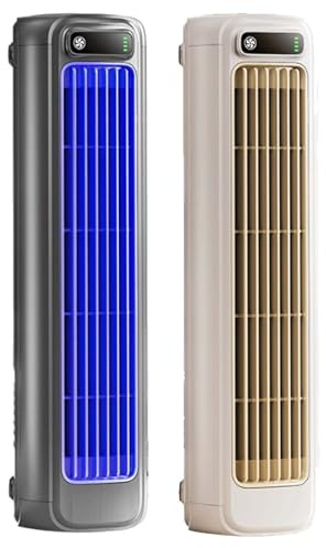 Brizaac Cooling Ace - Ventilador portátil de aire acondicionado, ventilador silencioso de escritorio con 3 velocidades, batería recargable de 2000 mAh, alimentado por USB, mini ventilador de torre