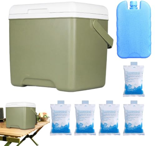 tulahkomen Camping-Kühler – Auto-Kühlschrank, tragbarer Gefrierschrank, Thermokühler, auslaufsicher, wiederverwendbar, Auto-Kühlschrank, Eistruhe, Lebensmittelbehälter für Angeln, Heckklappe, Reisen