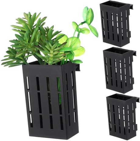 LIGIGWASH 4 Pezzi Piante Acquatiche Sospese per Portavaso Forata Nero Resistente Decorazione e Coltivazione