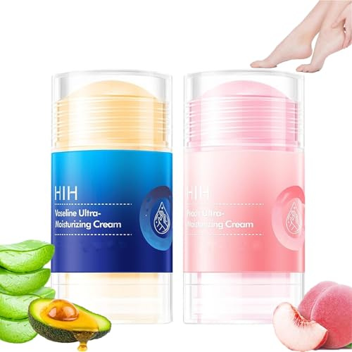 Gireatick Cracked Repair Cream, 2Pcs Cream For Dry Cracked Skin, Peach Cracked Heel Stick, Rolling Use Moisturizing Balm For Dry Cracked Feet Hands And Elbows (40gx 2)