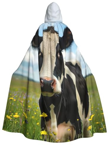 Jkkghll Disfraz de vaca lechera con capucha para adultos y niños, para fiestas de carnaval
