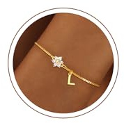 SLOONG Weihnachten Geschenke für Mädchen, Armband Damen Gold Armband mit Buchstaben L Armkette Personalisiert Armbänder Jewelry Schmuck Teenager Mädchen Geschenke für 5 6 7 8 9 10 11 12 Jahre