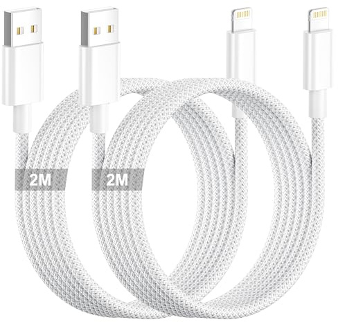 iPhone Ladekabel Lightning Kabel 2M 2Pack [MFi Zertifiziert] Ladekabel | iPhone Schnellladekabel Nylon USB Lightning Kabel Apple ladekabel für iPhone 14 13 12 11 Pro Max/Mini/XS/8/7/6/5/SE,iPad