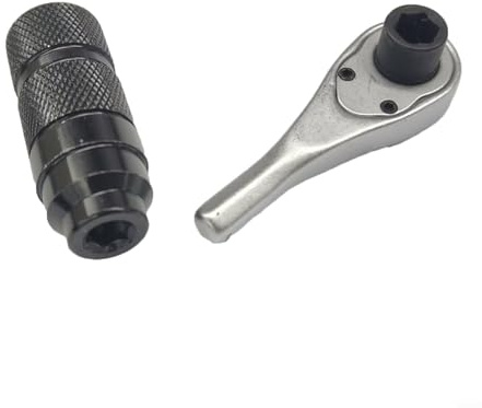 Compact 4 In 1 Ratchet Socket Wrench Featuring 5 Degree Rotation Increments And Detachable Design For Use With 1/4 Inch Screwdriver Bits In Confined Areas(1set)