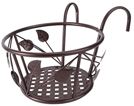 Fioriera sospesa in ferro battuto, per balcone e giardino all'aperto, elegante appendiabiti per piante, 1 supporto decorativo per piante per casa e patio