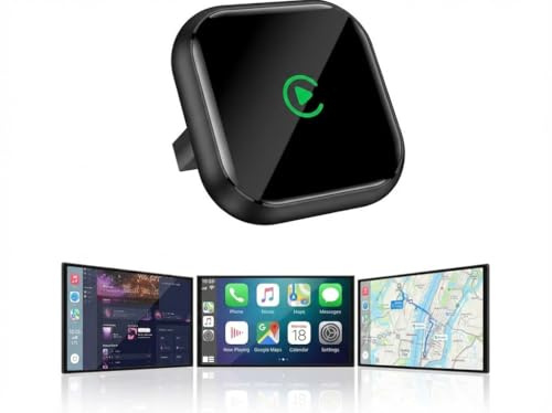 QINOJA Wireless CarPlay Dongle supporting GPS and navigation, Car Stereo Multimedia Dongle For for cars since 2016, Auto-Connect, low latency (black)