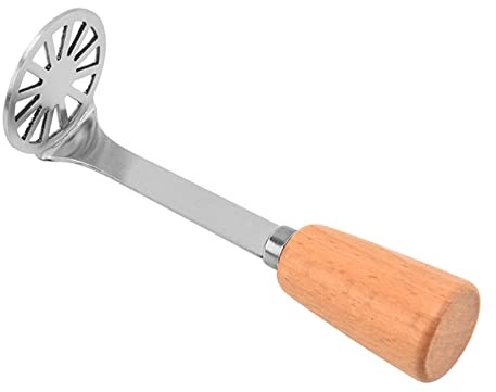 TIKATARER Potatisstötare, Köksredskap i 304 Rostfritt Stål med Ergonomiskt Trähandtag, Perfekt för Potatismos Pumpaavokado