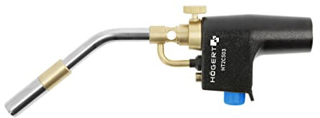Högert Technik - Turbo propan gas torch - Professioneller Turbogasbrenner - Propangasbrenner für Sanitär-, Installations-, Dach- und Werkstattarbeiten - AUTO START/STOP-Funktion - die TURBO-Düse