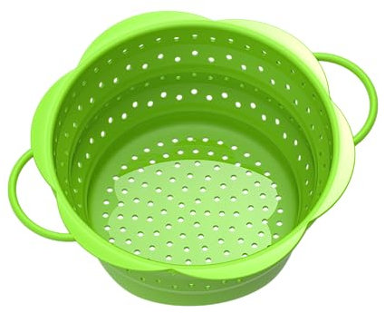Kochblume Faltsieb L | Premium-Silikon & BPA frei| Hitzebeständig | Spülmaschinenfest | Platzsparend | Farbe: limette