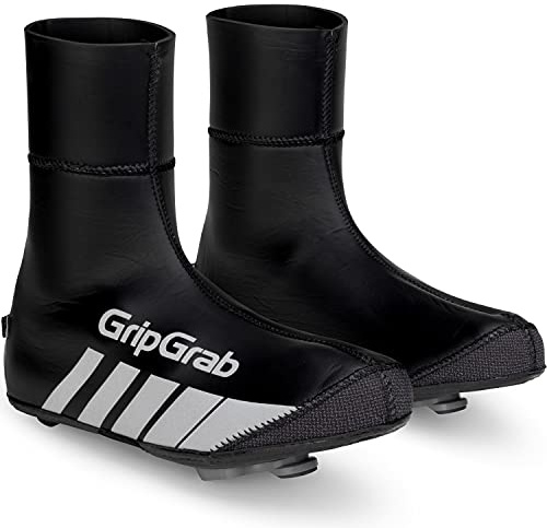 GripGrab Unisex Gripgrab Racethermo vinter racercykel neopren overtrækssko vandtæt varm lynlås løs termo hjul sport berschuhe Fahrrad, Schwarz, (42/43) EU