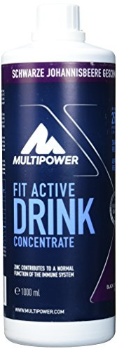 Multipower Fit Active Drink Konzentrat – Konzentrat zur Herstellung zuckerfreier Fitness Getränke für Sportler und zum Muskelaufbau – Schwarze Johannisbeere Geschmack – 1 x 1 l