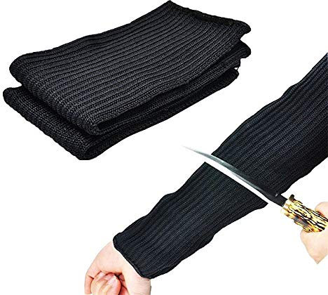 BaronHong Armschutzhülle, 40cm Schnittschutzbrandschutz Anti Abriebschutz Armschutz für Gartenküche Farm Work 1 Paar (schwarz, M)
