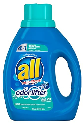 all Laundry Detergent Liquid, Odor Lifter, Tackles Tough Odors For Sporty Families, 36 Ounce, 20 Loads