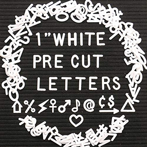 Letters for Letter Board Letters Only, 1 inch White Message Board Letters Felt Letter Board Sign Accessories (378 pcs), 1” Pre Cut Plastic Letterboard Letters Numbers Changeable Menu Board Replacement