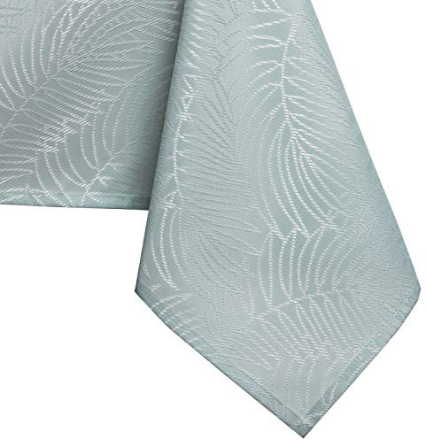 AmeliaHome 80x80 cm Tischdecke Tischtuch Tafeldecke Fleckschutz Gaia | Lotuseffekt Abwaschbar Wasserabweisend Ornament Minze