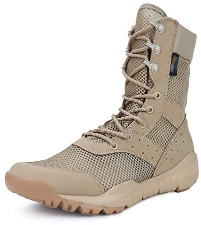 QUNLON Botas militares Hombre Botas Tácticas 6 Botas Ligeras Profesionales con Suela EVA Botas de Combate Impermeable botas senderismo hombres Model521 44EU
