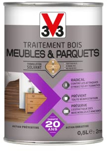 V33 Traitement bois meubles & parquets, Incolore 0,5L