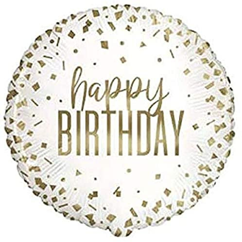 Unique Party 78447 Foil Balloon-45 cm-Confetti Gold Birthday