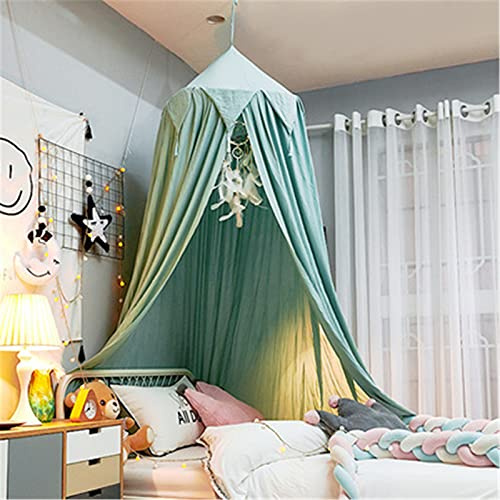 Betthimmel Babybett, Kinder Moskitonetz Baldachin, Moskitonetz Bett Vorhang, Prinzessin Bettvorhang für Bett und Schlafzimmer (Grün A)