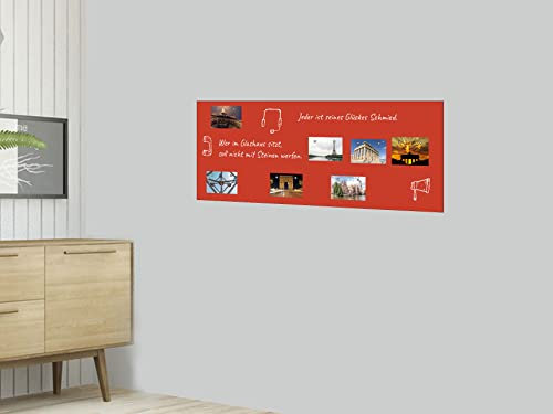 TESTSIEGER l BUNTE Magnetfolie magnetische PVC-freie Magnet Schreibtafel Folie | Testnote 1,4 | beschreibbar zuschneidbar | Rückseite selbstklebend | inkl.Kreidestift (rot, 120x100cm)