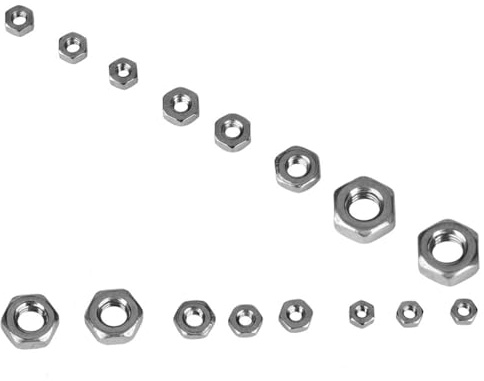 BOROCO Sechskantmutter, m3 mutter,140 Stück M1/M1.2/M1.4/M1.6/M2/M2.5/M3 Gewinde Edelstahl Sechskant Sechskantmuttern