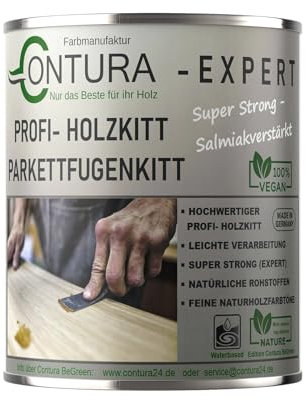 Contura 750g. Holzkitt Parkett Fugenkitt Spachtelmasse Kitt Holz Spachtel Holzpaste Knetholz (12 Nussbaum Dunkel)