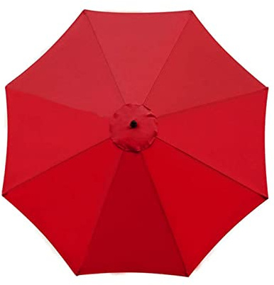 kyaoayo Ersatz-Regenschirmstoff, Sonnenschirm-Ersatzabdeckung, Anti-Ultraviolett-Überdachungsabdeckung, Ersatz-Sonnenschirm-Stoffbezug für Balkon, Garten (Rot, 3 m/8 Rippen)
