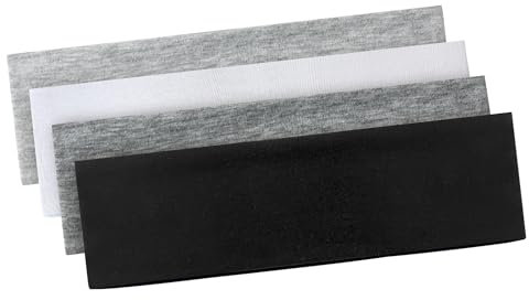 BELEVO Fascia elastica per capelli da donna, 7 cm, nera, morbida, per uomini e donne, per sport, yoga ed esercizio fisico (nero, bianco, grigio)