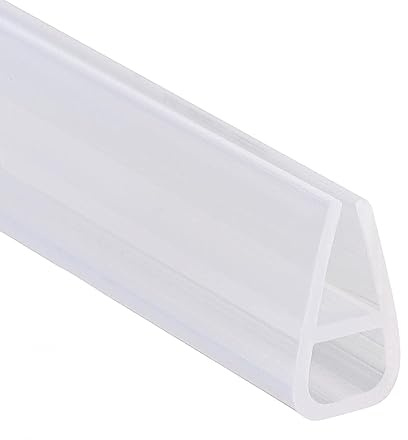 jackfru Joint de douche 200 cm, pour porte en verre de 6 mm, paroi de douche de rechange en PVC imperméable (forme de U, 12 mm)