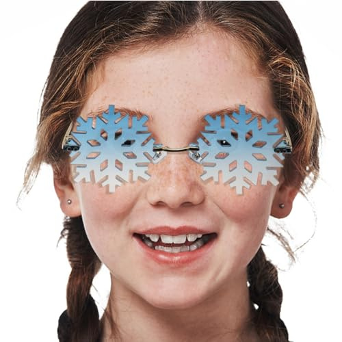 Gadpiparty Lustige Schneeflocken Sonnenbrille Dekorative Party Brille Für Weihnachtsfeier Fotos Und Festliche Anlässe 14.6 X 14.3 X 6.2 Cm