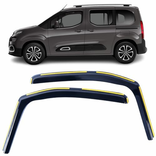 Set Of 2 Wind Deflectors IN-CHANNEL Type Compatible with PEUGEOT PARTNER/RIFTER, VAUXHALL COMBO, COMBO LIFE, Toyota Proace City, CITROEN BERLINGO 2018 to 2026 Models Side Visors Window Deflectors