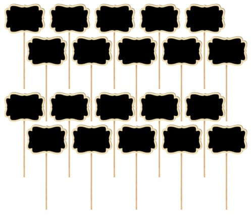 NOLITOY 20pcs Chalkboard Garden Tags Signs for Plant Labeling Flower Markers and Garden Decoration Wooden Message Board for Events and Crafts