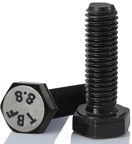 Joamang M10 x 30mm 10Pcs Hex Bolts, Hexagon Head Screw, 8.8 Grade Alloy Steel, Black Oxide Finish, Metric Full Machine Thread